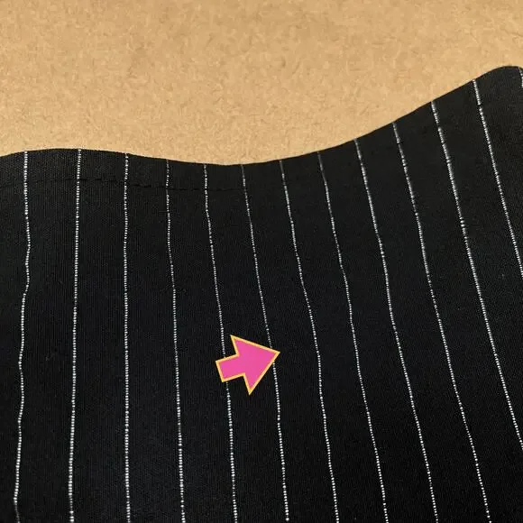 Vintage Lip Service Gangsta Pranksta Pinstripe Black Mini Skirt Medium Y2K Goth - Picture 11 of 15